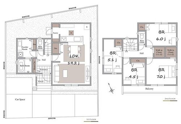 4LDK、土地面積132.21m2、建物面積102.26m2