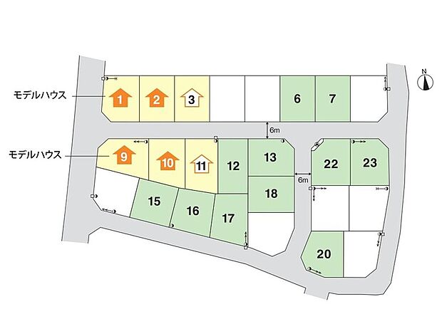 【全体区画図】No.2の物件は、子育てグリーン住宅支援事業の補助金160万円対象です。