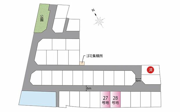 高低差も少なく、間取りをプランニングしやすい形の土地となっています。