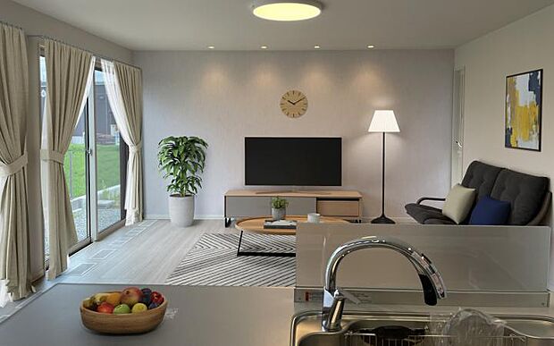 【【LDK】】【LDK】大きなTVも設置できる広々LDK（2024年7月撮影）写真はCG合成しており実際とは多少異なります。