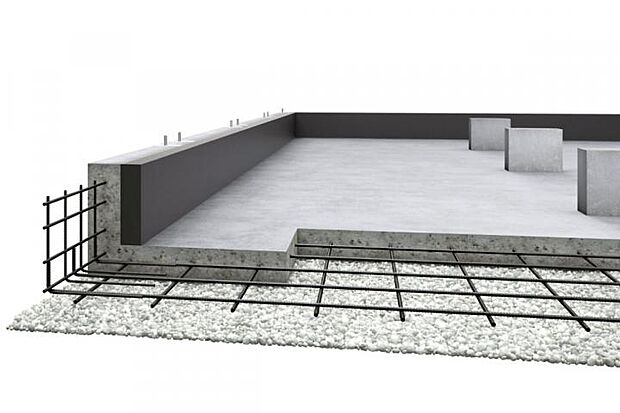 【【ベタ基礎】】【ベタ基礎】液状化に強い、建物を面で支えるベタ基礎。