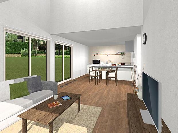 【【3-8号地　リビング】】【3-8号地　リビング】吹き抜けがあり、広々とした空間にてリラックス頂けるよう設計しております。※イメージです。