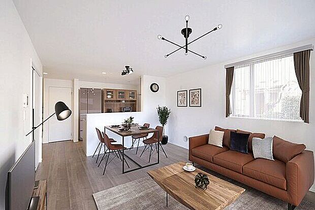 【リビング】※実際の写真にCGによる家具のイメージを追加しております。家具等の調度品は価格に含まれておりません。