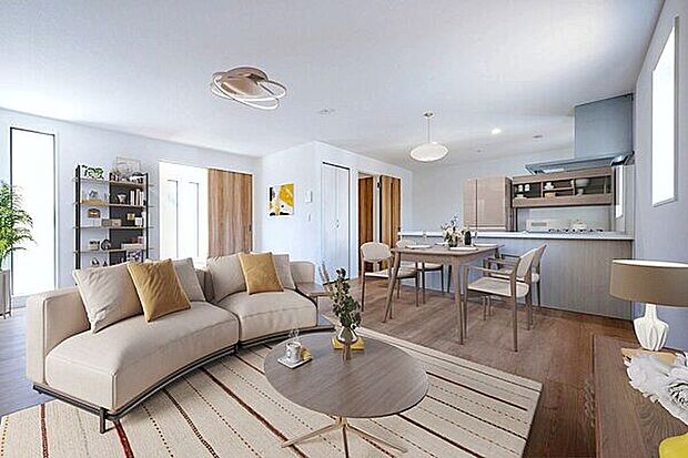 【リビング】※実際の写真にCGによる家具のイメージを追加しております。家具等の調度品は価格に含まれておりません。