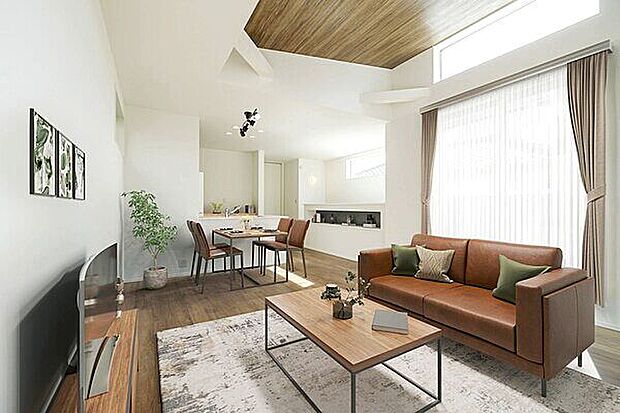 【リビング】※実際の写真にCGによる家具のイメージを追加しております。家具等の調度品は価格に含まれておりません。