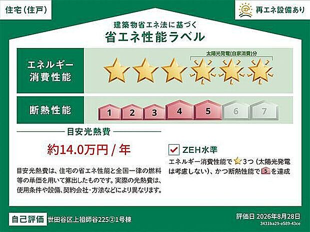 【省エネ】省エネ性能ラベル(1号棟)