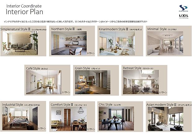 【室内コーディネートパターン】LIXIL製（11スタイル・17パターン）