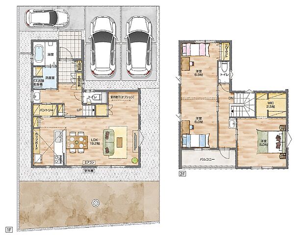 パントリーを通り抜け可能にし、毎日の家事時間を短縮する効率的な動線を実現しました。2階は可変性のある間取りで自分たちの暮らしに合わせられます。
