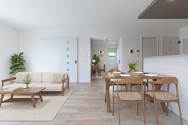 【【No.1】リビング】明るい陽光が差し込むリビング。※家具はCGイメージ