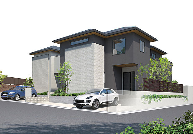 【イメージCG】完成な街に誕生したスマイルタウン。44坪超の敷地を活かした自由設計の家づくりが可能です。周辺には教育施設や大型の買い物施設など様々な施設が点在している利便性のある街です。