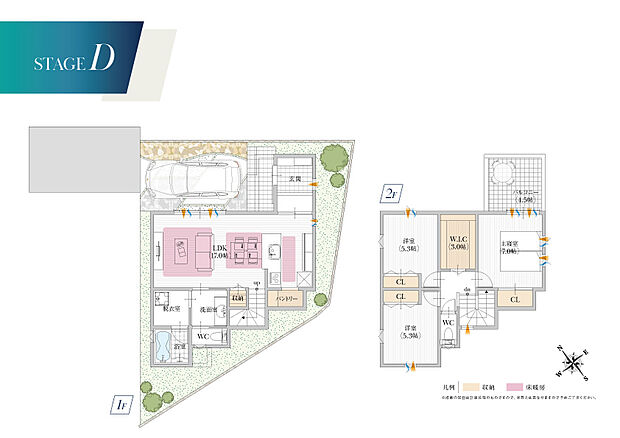 【【D号地参考プラン／間取り】】気を遣わない動線と、気持ちにゆとりをくれる空間設計プラン