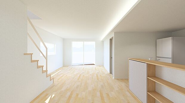 【2号棟 】階段下収納を完備しているので、掃除機やまとめ買いのストックなどもたっぷりとしまうことができます。使い道はさまざまで、暮らしをより快適で清潔に保つことができます。