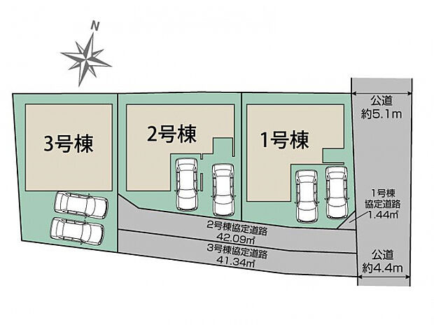伊丹市野間5丁目3棟 区画図