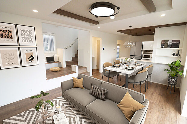 （2）号棟　LDK（19.0帖）※家具・家電はCGです。　