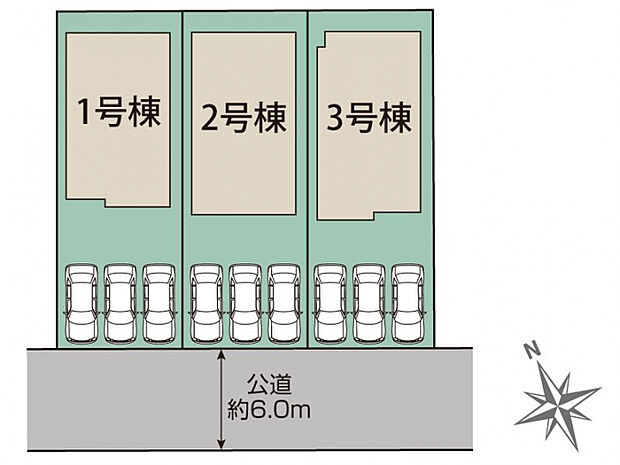 海部郡蟹江町源氏1丁目3棟 区画図