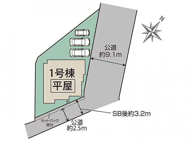 小牧市本庄郷浦2期1棟 区画図
