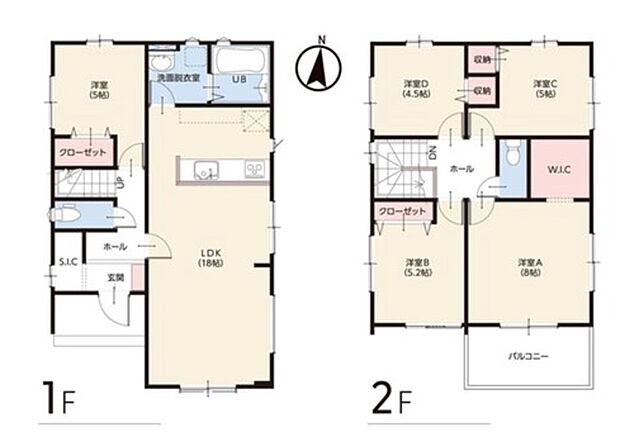 (14号地)、価格2798万円、5LDK、土地面積184.16m2、建物面積108.48m2
