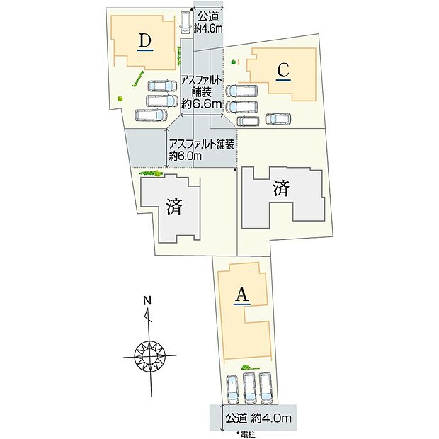 2026年12月完成予定!土地面積は60坪超、全5棟の分譲住宅です。全棟3~4台分の駐車スペースを確保しています。教育施設が徒歩11分圏内に揃う、子育て世帯にもうれしい住環境です。