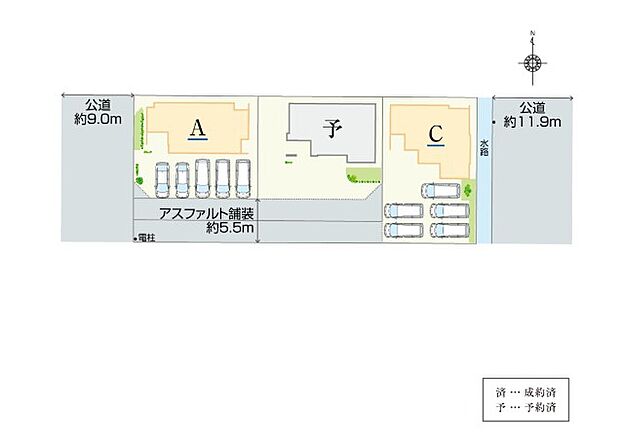 南向きバルコニーにつき日当たり良好。ゆとりある土地面積で、開放的な暮らしが叶います。5台分の駐車スペースを確保しており、車で来客があった際にも安心です。
