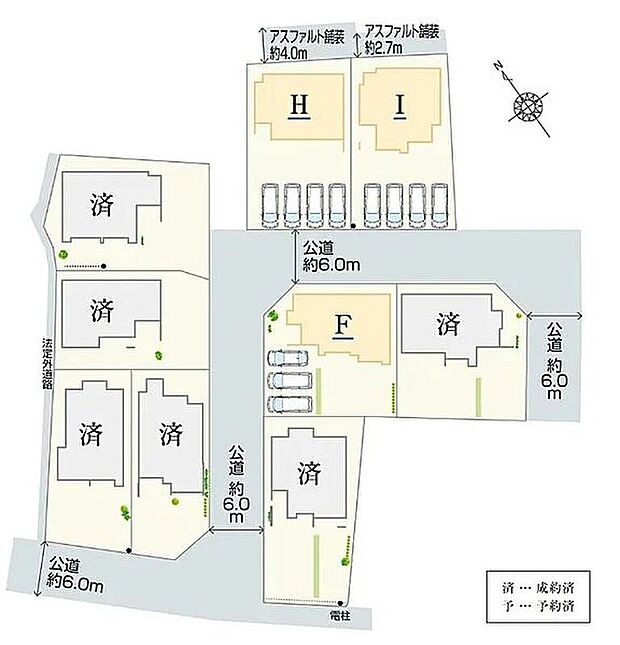 【全体区画図】
全9邸の新たな街並みが誕生しました。周辺は閑静な住宅街で車通りが少なく、落ち着いた暮らしが叶う立地です。