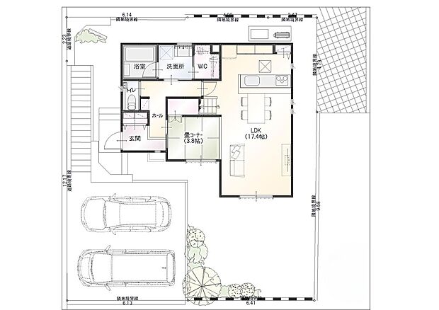 【3LDK+和室+WIC】1階