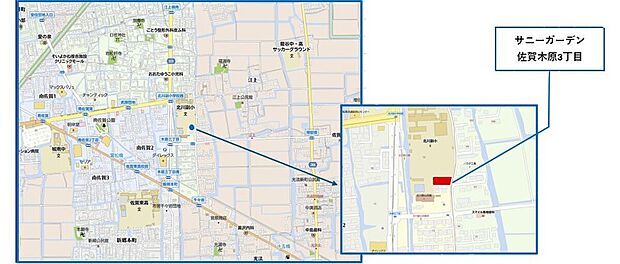 佐賀市の環状道路外郭エリアに位置しており、交通アクセス良好の立地です。