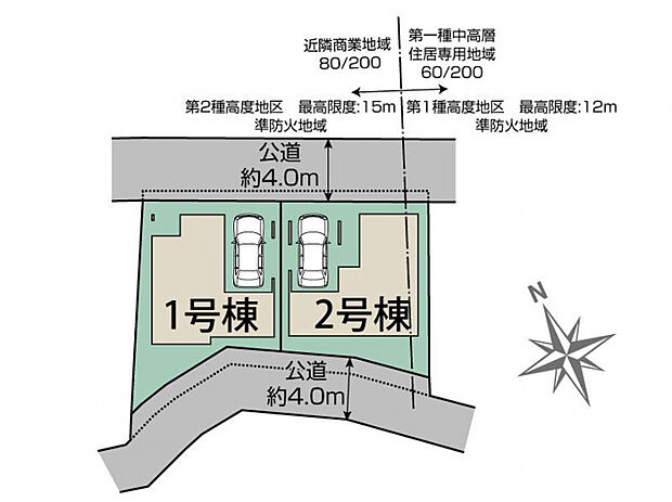 茅ヶ崎市南湖3丁目2棟 区画図