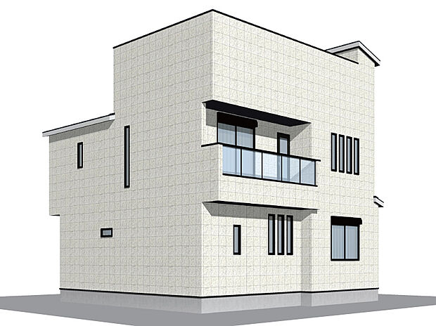 【【外観完成予想パース】8号棟】防火性・耐久性・遮音性などに優れた「へーベルパワーボード」を採用。重圧感のある外観で暮らしの快適さをサポートします。