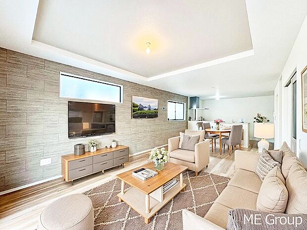 落ち着いた雰囲気のＬＤＫは家族みんなの快適空間※家具はCGです