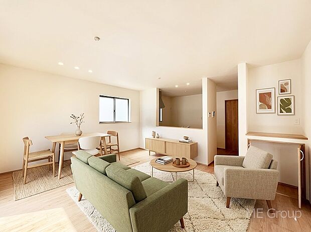 落ち着いた雰囲気のＬＤＫは家族みんなの快適空間※家具はCGです