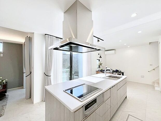 【キッチン】食洗機・浄水器・3ツ口コンロなどデザイン性も機能性も兼ね備えたシステムキッチン!