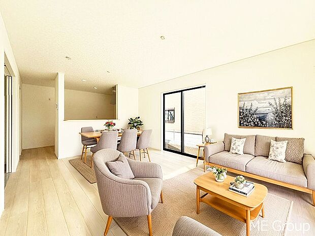 【リビング】落ち着いた雰囲気のLDKは家族みんなの快適空間※家具はCGです