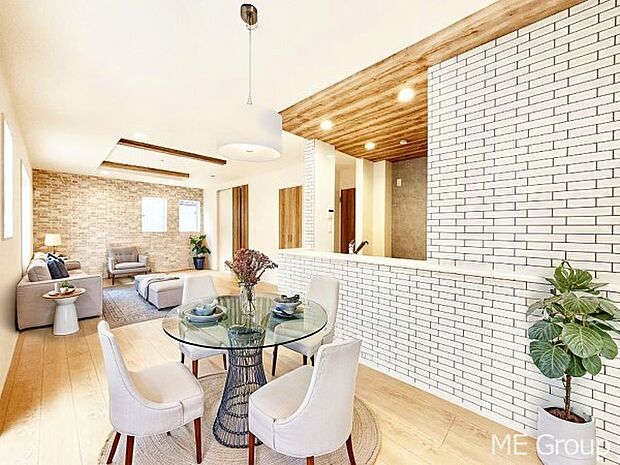 【リビング】落ち着いた雰囲気のLDKは家族みんなの快適空間※家具はCGです