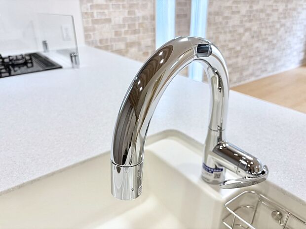 【その他設備(浄水器)】いつでも清潔なおいしいお水を。一つの水栓で水道水と浄水を使い分け。