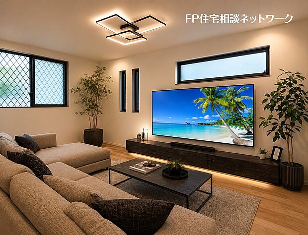 【LDK│18.8帖】 本画像はAIがCGで家具を作成しており、実際の現地に家具は設置されておりません。また、販売価格に家具等は含まれておりません。