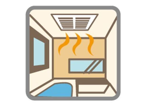 【浴室暖房乾燥機】お風呂場そのものを乾燥機にしてしまう便利な機能。梅雨時期や花粉の時期に助かる。冬の時期には暖房機能がヒートショックを防ぐ。