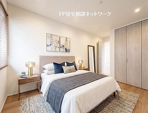 【洋室】本画像の家具、小物等はCGで販売価格にも含まれず、付帯しません。又、カーテンの設置工事は有償です。