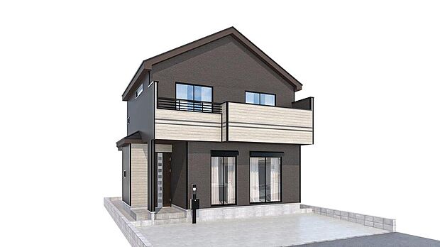 【現地外観写真】貝ケ森に新規分譲!限定1棟の販売です。全居室収納スペース有!収納豊富な4LDK♪是非ご検討下さいませ(^^)