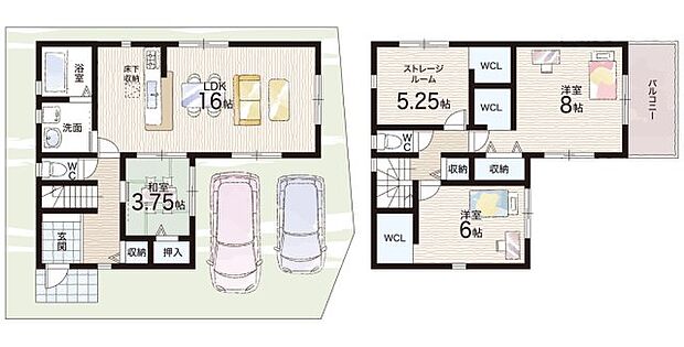 【3LDK+S(納戸)】○山本小学校・・・徒歩7分 ○上之島中学校・・・徒歩18分