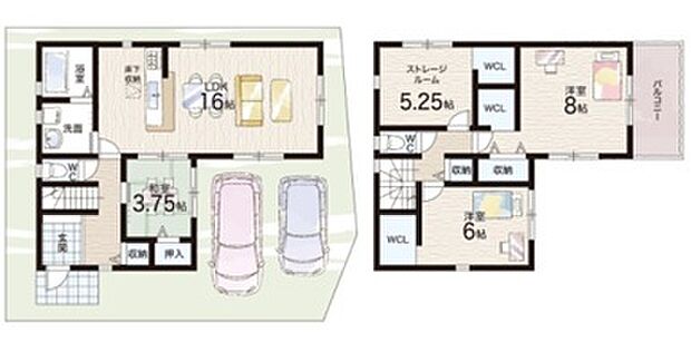 【3LDK+S(納戸)】○山本小学校・・・徒歩7分 ○上之島中学校・・・徒歩18分
