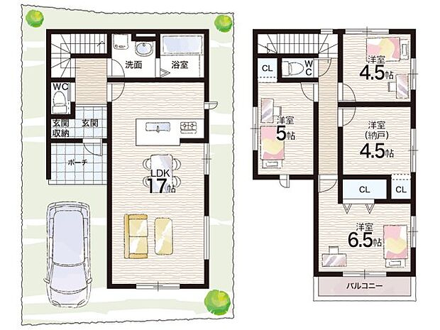 【3LDK+S(納戸)】○五百住小学校・・・徒歩7分 ○如是中学校・・・徒歩5分