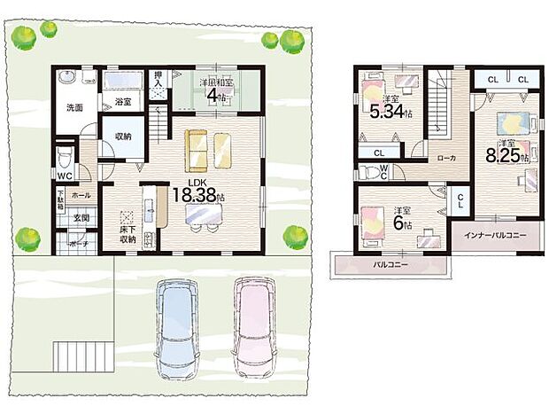 【4LDK】○広陵小学校・・・徒歩6分 ○広陵中学校・・・徒歩10分
