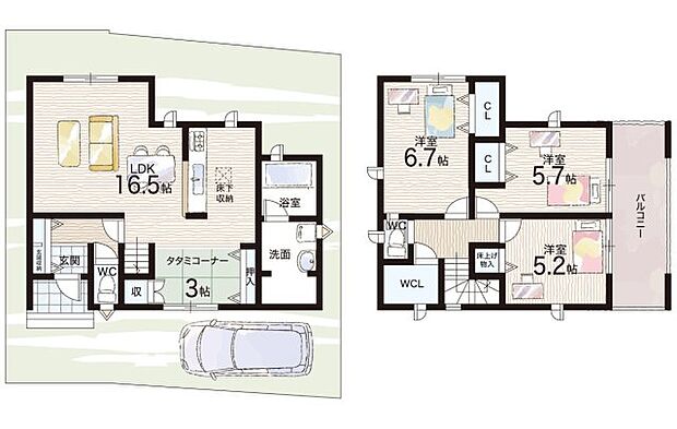 【3LDK+S(納戸)】○長尾小学校・・・徒歩17分 ○長尾中学校・・・徒歩14分