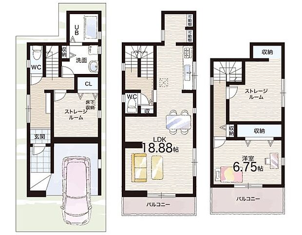 【3LDK】○金岡小学校・・・徒歩5分 ○金岡南中学校・・・徒歩13分