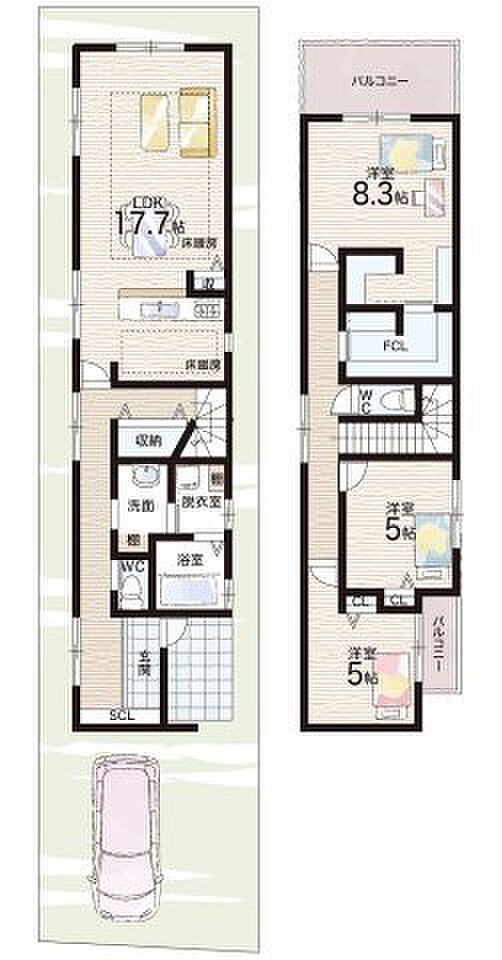 【3LDK+S(納戸)】○北八下小学校・・・徒歩22分 ○八下中学校・・・徒歩27分