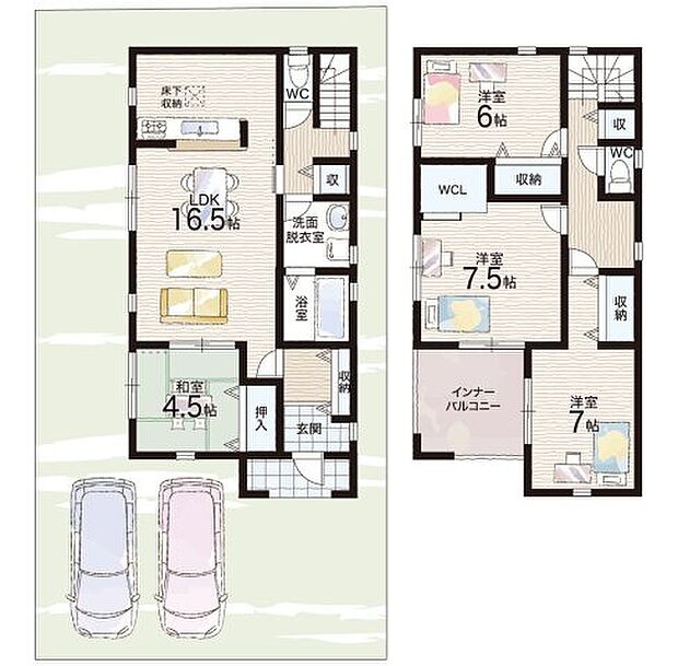 【4LDK】○老上西小学校・・・徒歩17分 ○老上中学校・・・徒歩14分