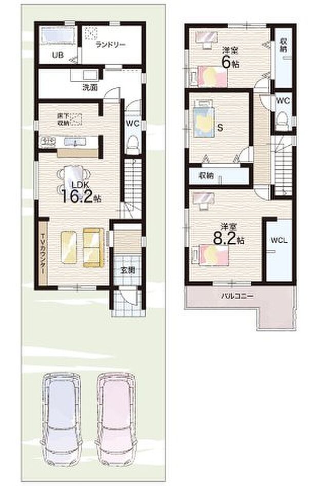 【2LDK+S(納戸)】○葦原小学校・・・徒歩10分 ○南中学校・・・徒歩18分