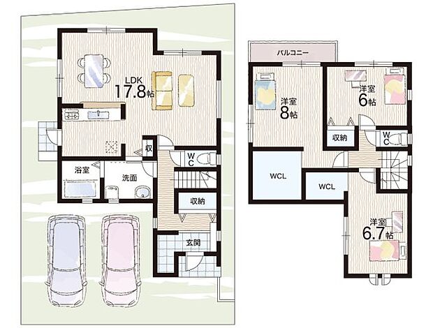 【4LDK】○樟葉北小学校・・・徒歩6分 ○楠葉中学校・・・徒歩7分