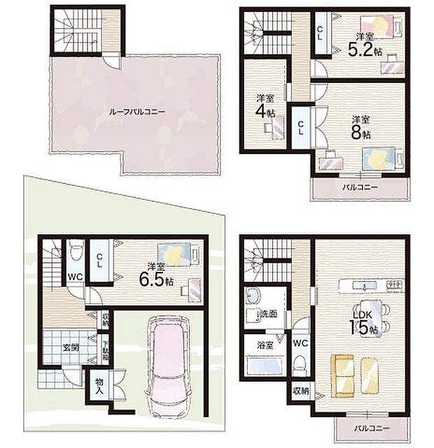 【4LDK】○岩田西小学校・・・徒歩9分 ○玉川中学校・・・徒歩6分