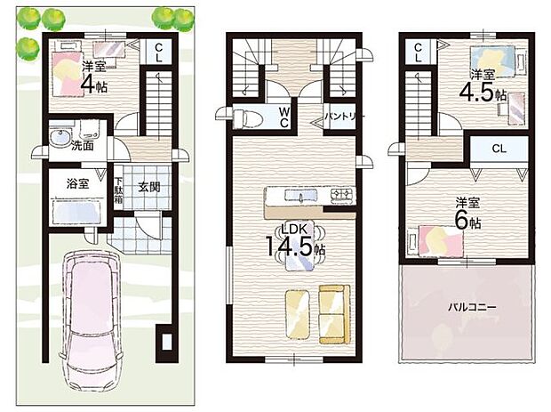 【3LDK】○用和小学校・・・徒歩７分 ○八尾中学校・・・徒歩１１分